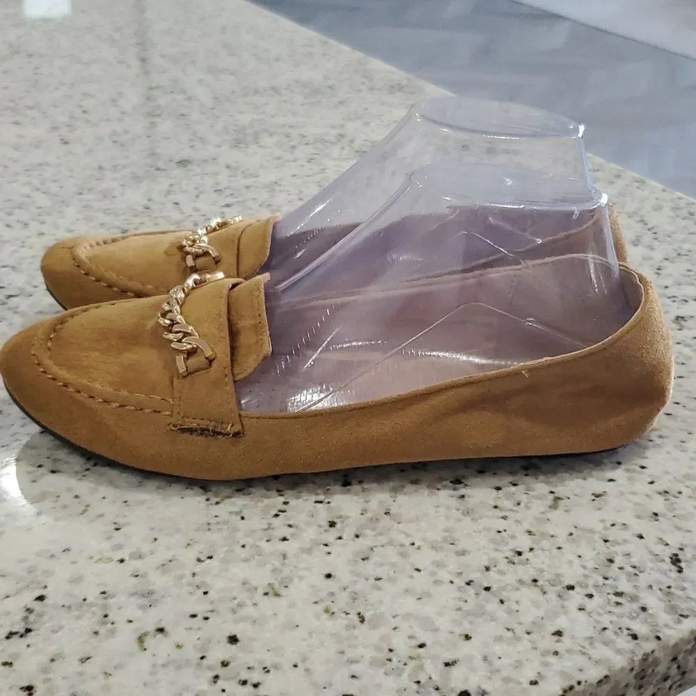 Atalina womans suede flats, with  rose gold detail, size 40